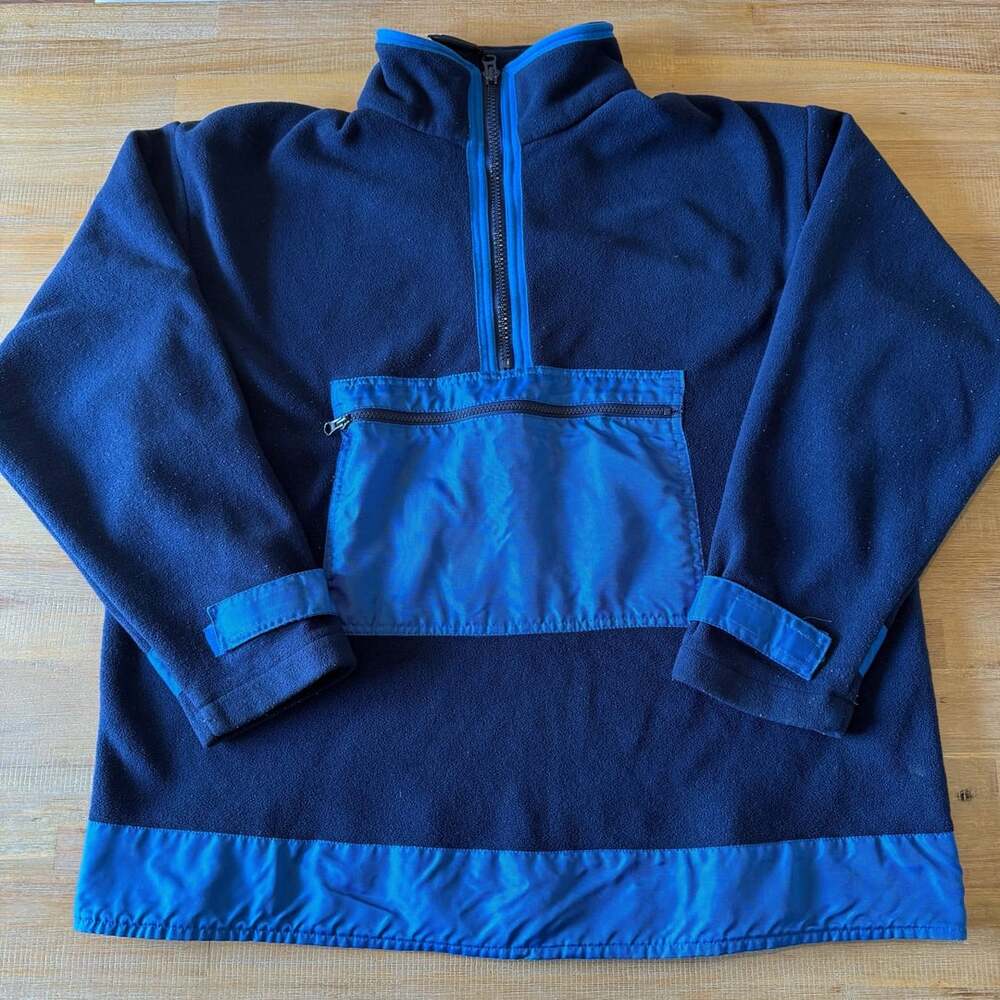 Vintage 90’s Tommy Jeans Fleece 1/2 Zip Pullover Navy Blue L
